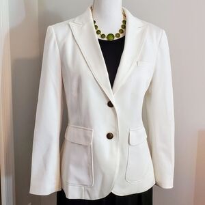 NWT Rag & Bone Nancy Cotton Knit Slim Fit Blazer Jacket - White Size 8